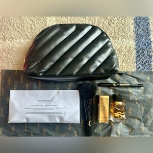 Yves Saint Laurent Black Quilted Cosmetic Set